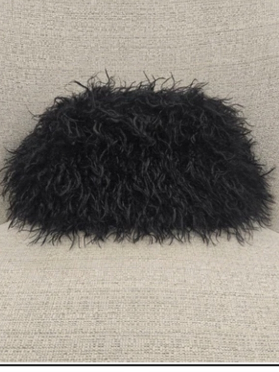 Haute Hippie Handbags - Haute Hippie Black Curly Faux Fur Clutch W Chain Ha